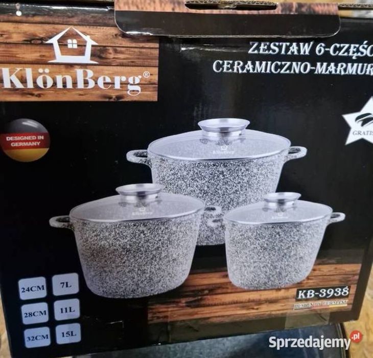 Zestaw garnków KlönBerg marmurkowe 6 el.