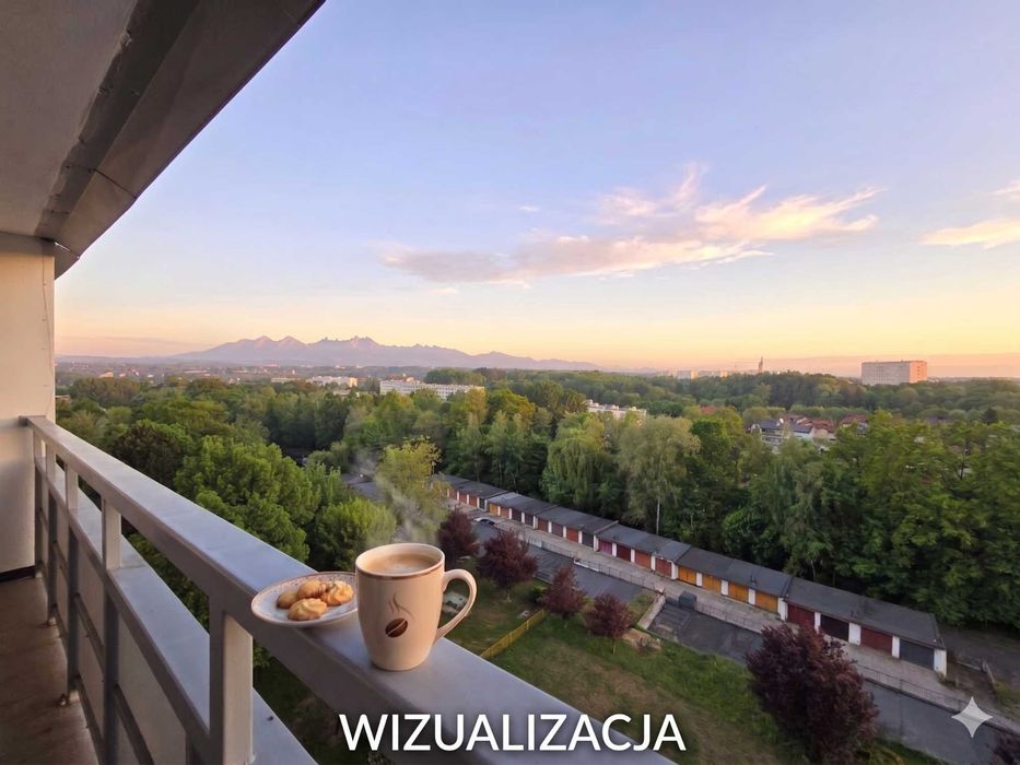 Poranna kawa z widokiem na góry w Jastrzębiu-Zdroju, wysoki standard, od ręki.