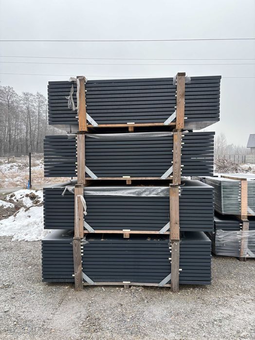 Ogrodzenie panelowe h 153cm + słupek 60x40x2300 +3 obejmy