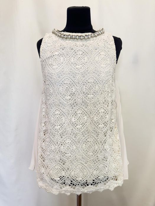Ermanno Scervino Мереживна блуза топ макраме гофре оригінал IT 38 / s/m