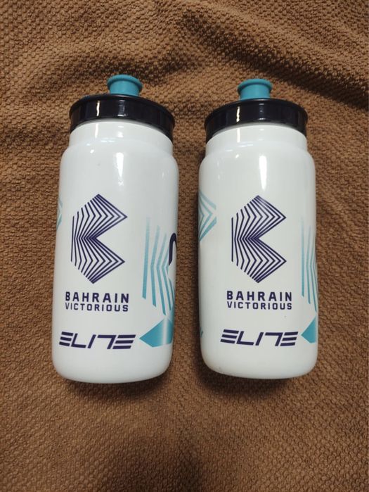 Bidony kolarskie biegowe Team Bahrain Victorious białe 500ml