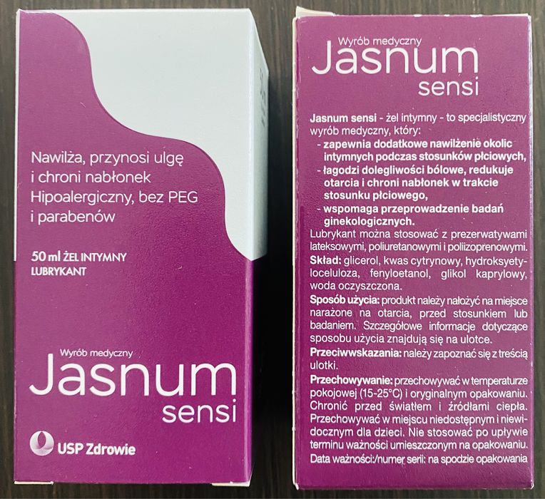 JASNUM SENSI 3 w cenie 1 GRATIS żel intymny lubrykant wyrób medyczny
