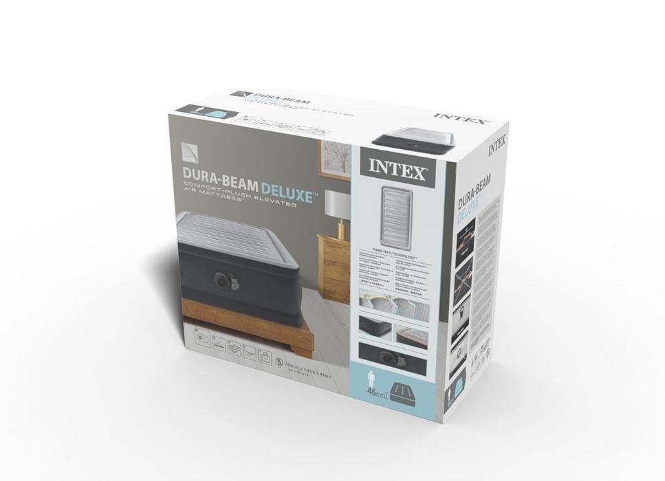 Intex Twin Comfort łóżko dmuchane materac dmuchany z wbudowana pompka
