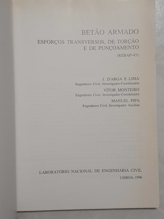 Betão Armado. Esforços Transversos, de Torção e Punçoamento