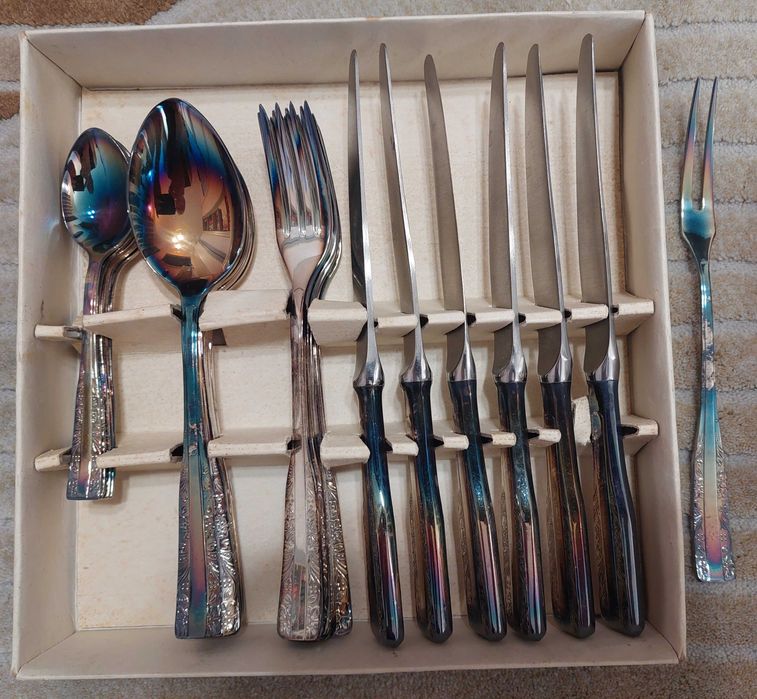 Posrebrzane Sztućce HEFRA 24 + 1 Elementy Wzór Wschodni