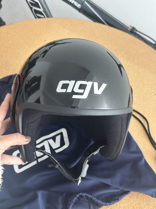 Capacete Mota AGV Junior Open preto – Motorcycle Helmet – Como novo