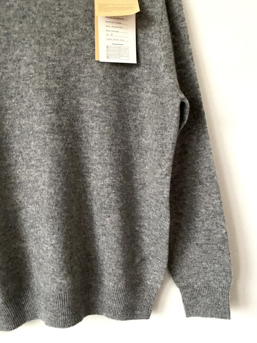 Nowy 100% wełna merino dzianinowy sweter szary