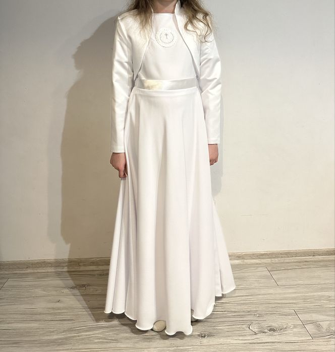 Alba komunijna dla dziewczynki 146 sukienka + pantofelki i balerinki