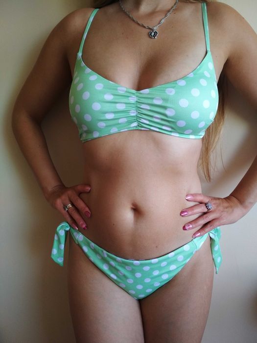 Bikini L nowe z metką w grochy, strój kąpielowy