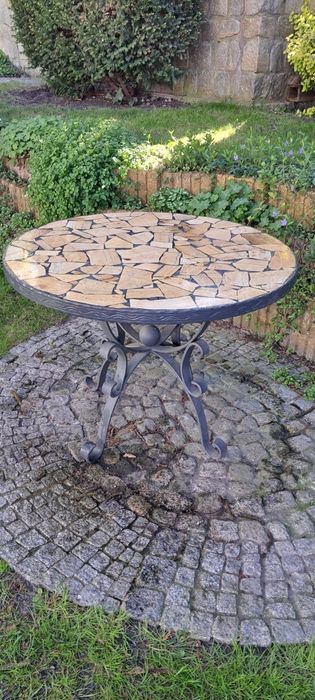 Stolik ogrodowy marmurowa mozaika