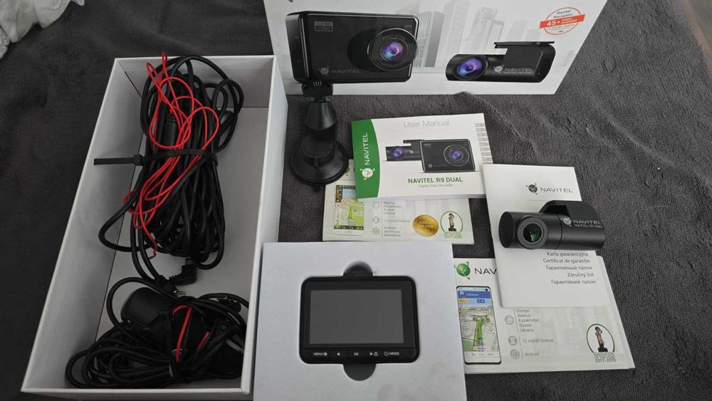 Kamera/Wideorejestrator NAVITEL R9 DUAL (Przód + Tył) | GPS, Wi-Fi