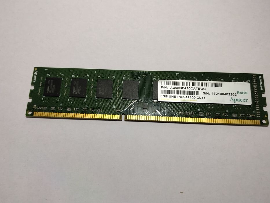 Pamięć RAM Apacer 8GB DDR3 1600MHz PC3-12800 CL11 – sprawna