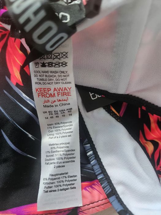Nowy z metką dwuczęściowy strój kąpielowy boohoo 42