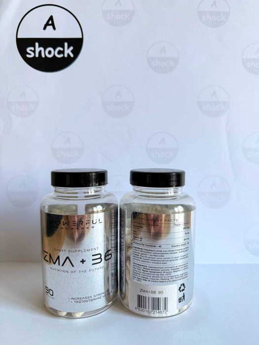 Вітаміни Powerful Progress ZMA + B6 (90 капсул.) цинк, магній, б6