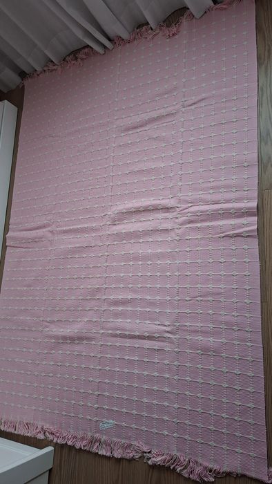 Tapete tradicional algodao rosa 200 × 140 cm