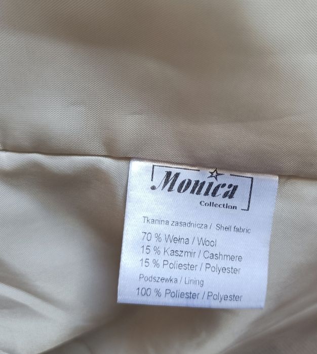 Płaszcz Monica Colection wełna kaszmir M/L
