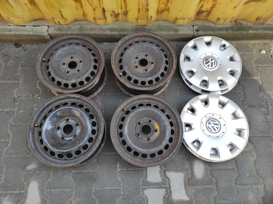 Felgi stalowe 6x15 cali 5x112 ET37 57.1 OE VW Passat B5 kołpaki #4417