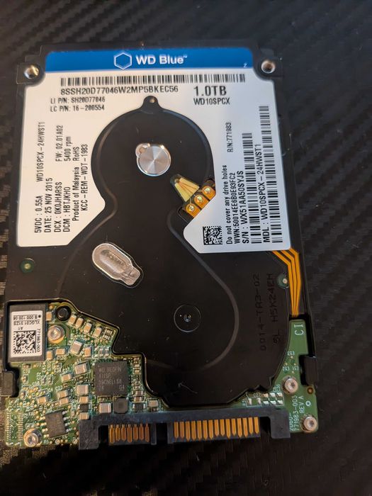 WD Blue 1TB 2,5" SATA III – WD10SPCX – sprawny, SMART 100%