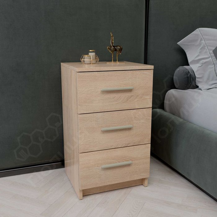 Приліжкова тумбочка на 3 шухляди, вузький комод в офіс, спальню