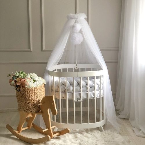 Балдахін з помпонами білий Msonya