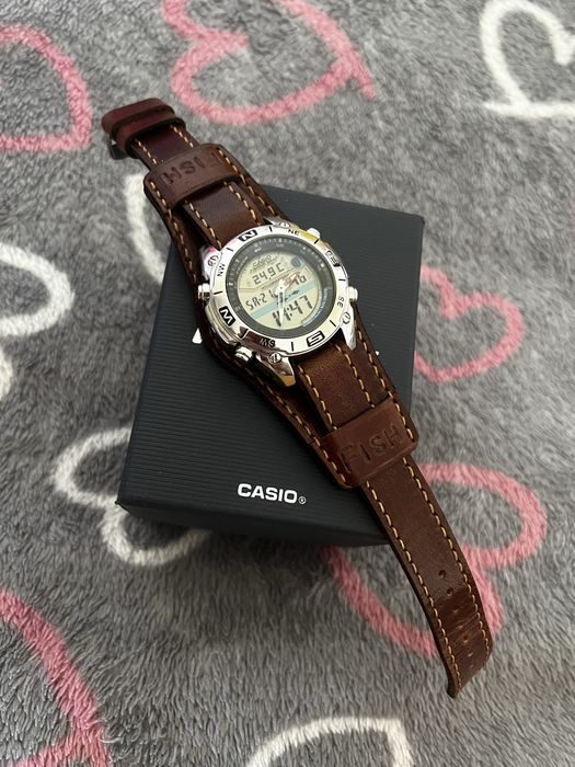 Годинник casio amw 702 fishing gear,для риболовлі, stainless steel