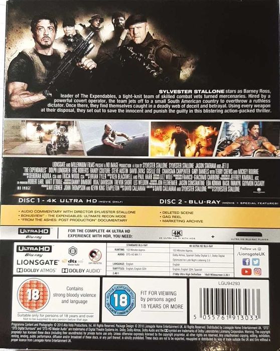 The Expendables Niezniszczalni 4K+BD wyd.UK, ENG