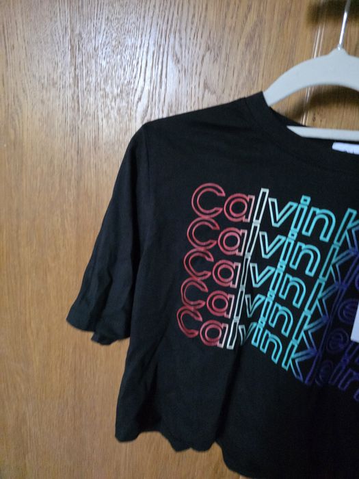 Oryginalny Crop Top krótki Calvin Klein CK czarny