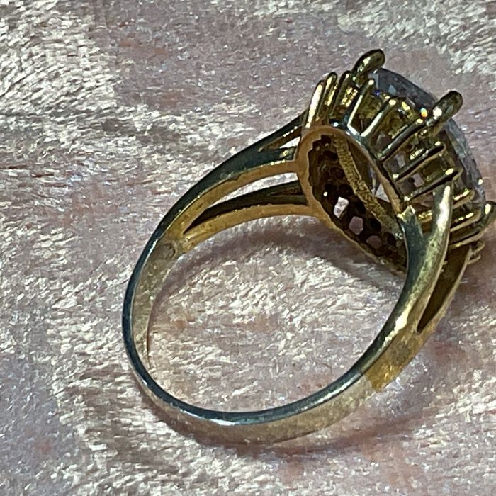 Anel senhora prata banho ouro 925 medid 16 m