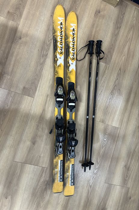 Narty Salomon 140 cm plus kijki 100 cm