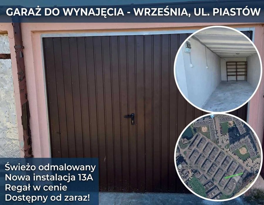 Wynajmę garaż MUROWANY – Września, ul. Piastów
