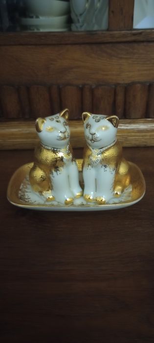 Przyprawniki porcelana pozłacana 24k