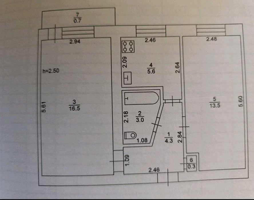 Продам 2 к. из. с видом на Днепр.