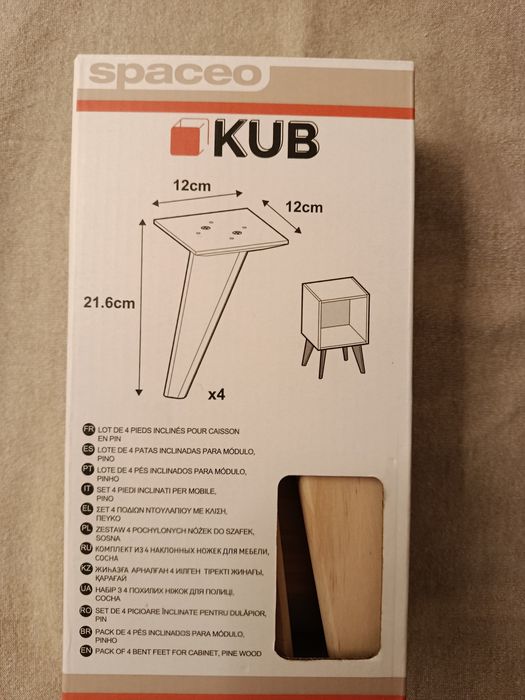 4 pes em madeira para estante novos