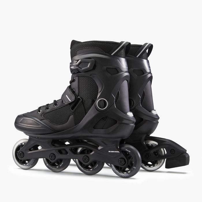 Patins em Linha Adulto FIT100 Preto/Prateado