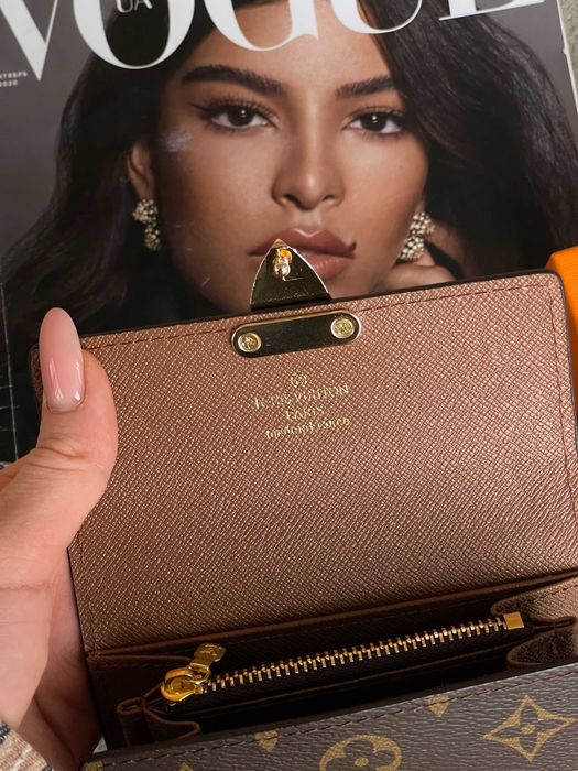 Женский кошелек маленький Louis Vuitton коричневый, черный Луи Виттон