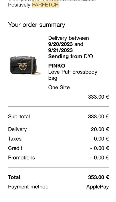 Сумка Pinko Puff оригінал