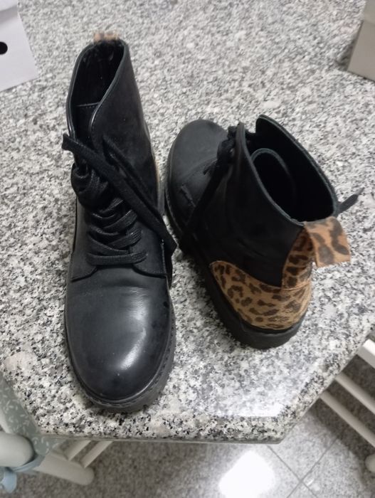 Botas militar em pele