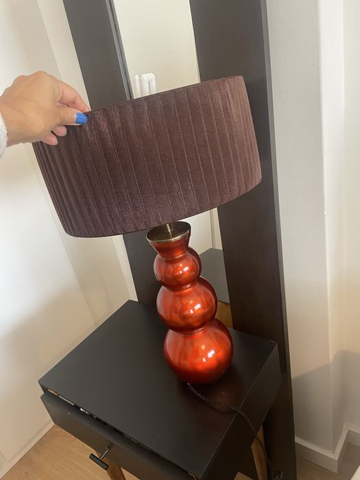 Candeeiro lindissimo laranja e castanho