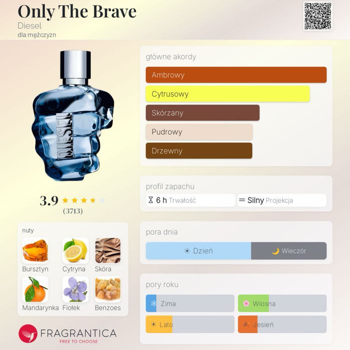 Diesel Only The Brave EDT – ok. 48ml / 50 ml (Niski ubytek)