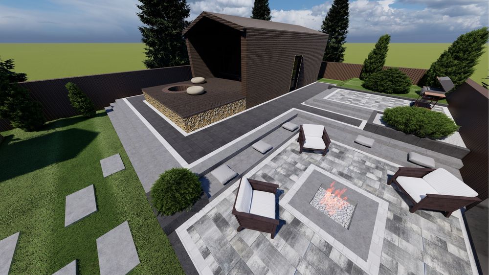 Проектування благоустрою територій, дизайн укладання бруківки,ландшафт