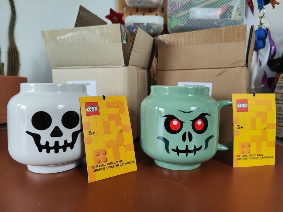 2 x LEGO Duzy Kubek Ceramiczny (Szkieletor + Halloween), kazdy 530ml