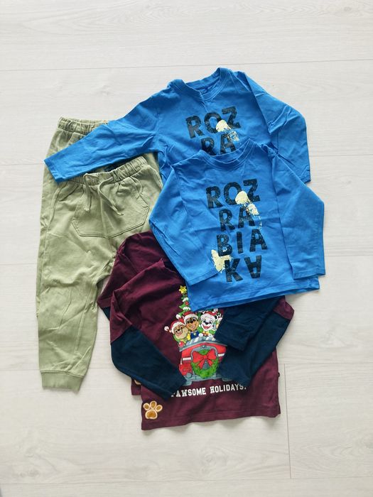 Paka ubrań blizniaki 92 ubrania bliznięta duża paczka spodnie kurtki