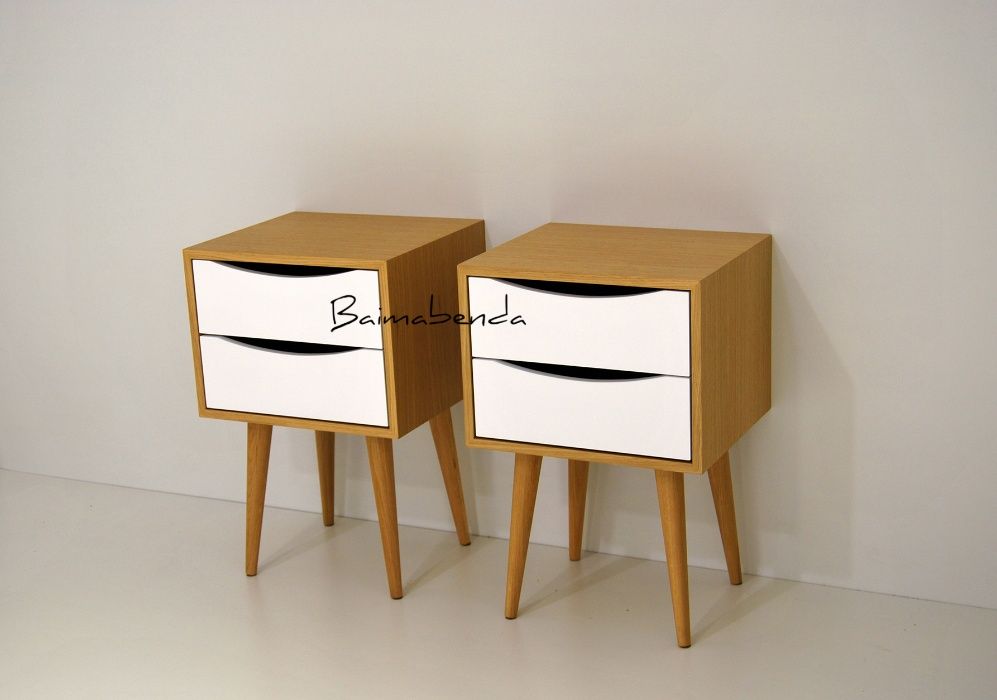 Par Mesas de Cabeceira / Retro Vintage / Estilo Nórdico
