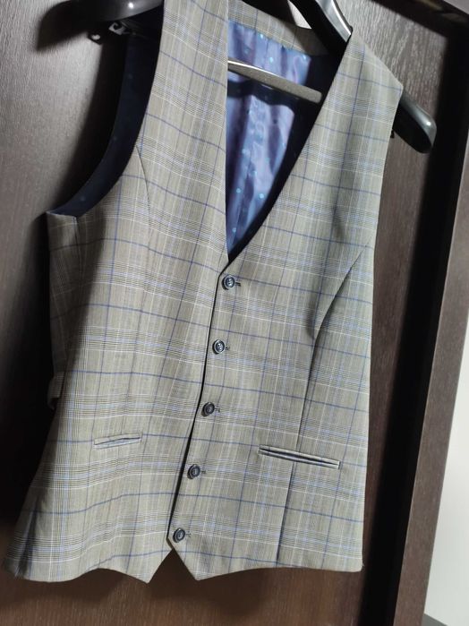 Kamizelka  Giacomo Conti jednorzędowa w kratę księcia Walii