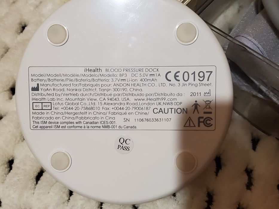 Тонометр iHealth Blood Pressure Dock BP3