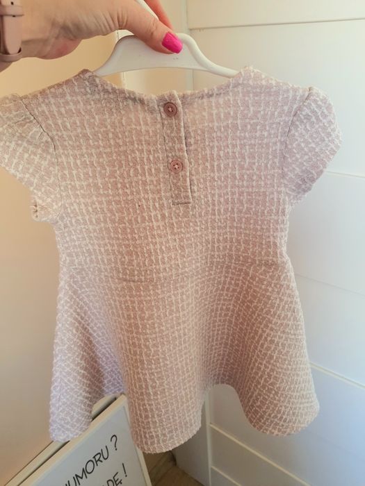 Pudrowa sukienka z kokardką Primark 86cm 12-18 miesięcy