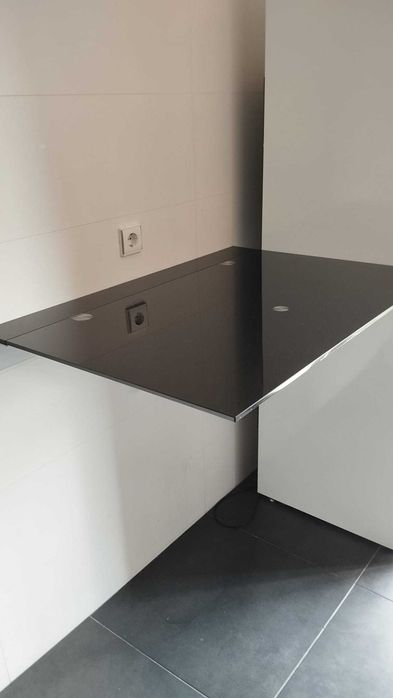 Balcão de cozinha rebatível em vidro | Oferta 2 bancos