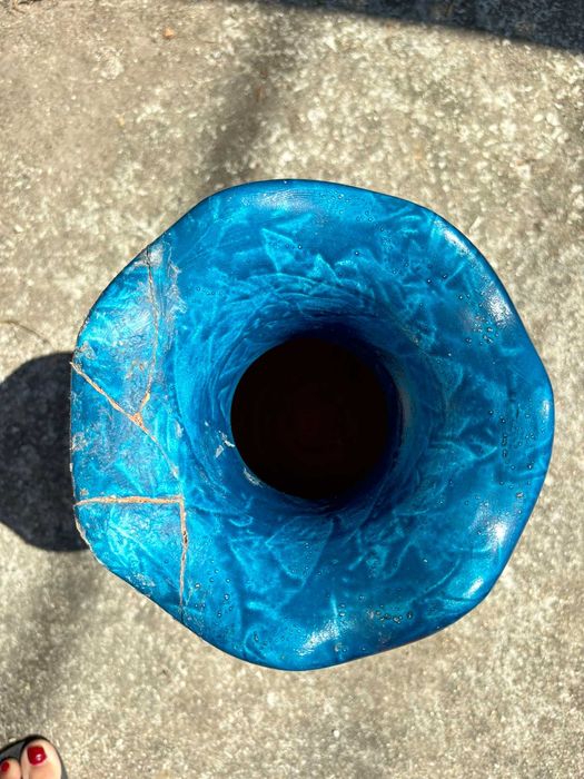 Vaso azul lindo para decoração