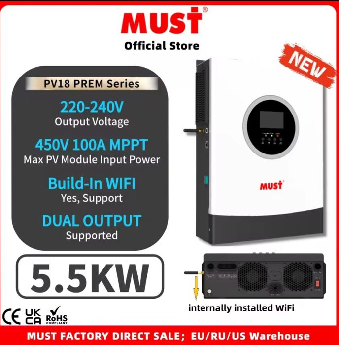 Комплект резервного живлення, Гібридний інвертор 48в. Та  Акумулятор