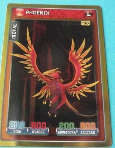 Card 038 PHOENIX Metal Trading Card INVIZIMALS 2009 Panini
